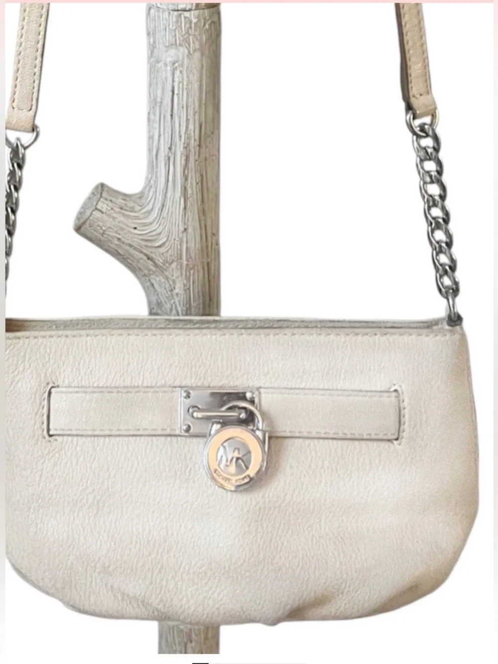 Michael Kors Cream Leather Mini Crossbody Shoulder Bag
